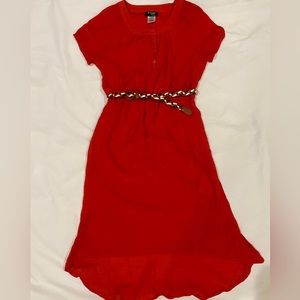 Girls Henley Dress with Belt
